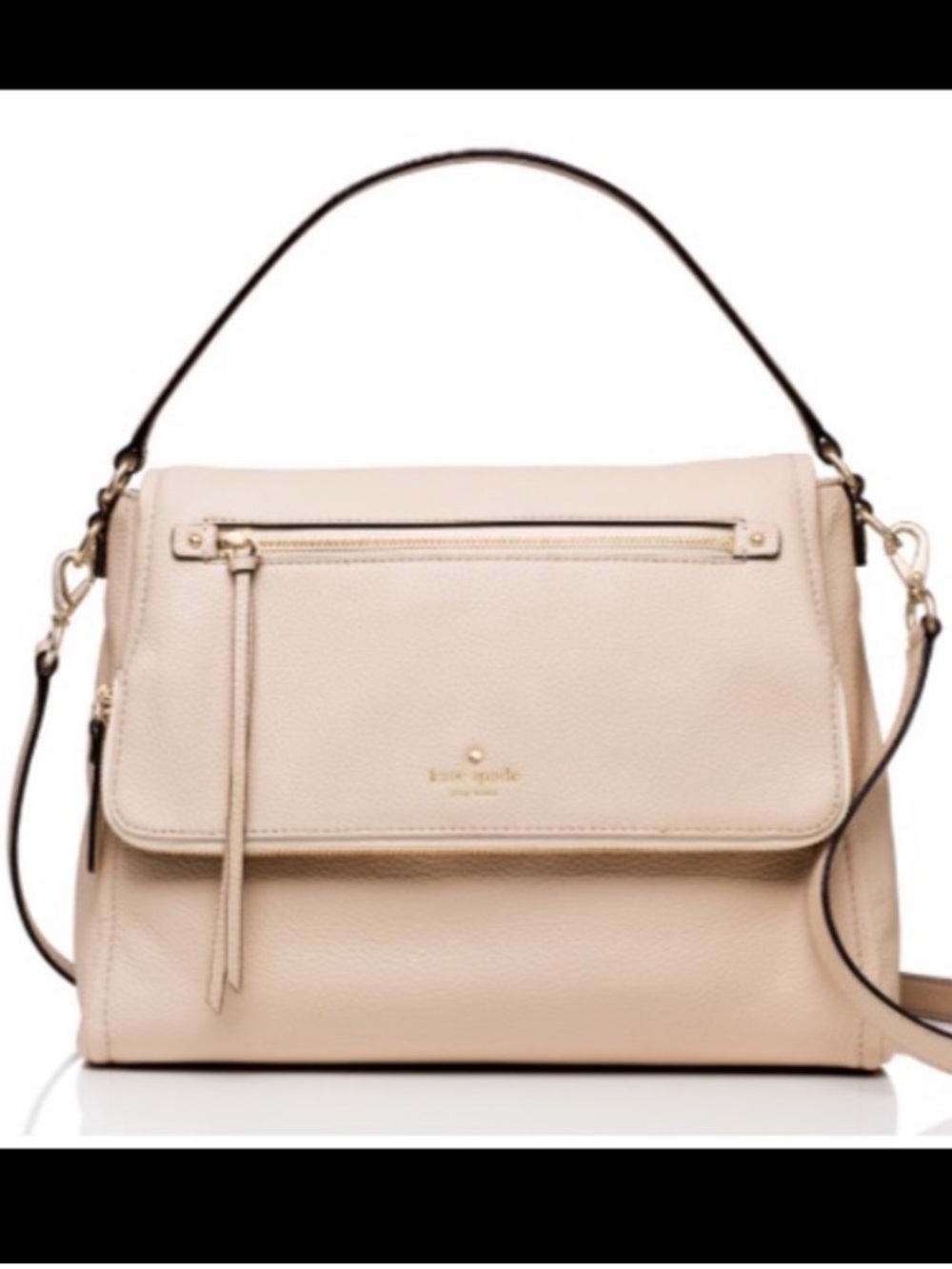 Kate Spade New York Cobble Hill Toddy leather handbag in a light beige